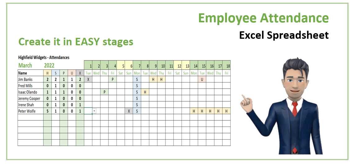 employee worksheet template excel