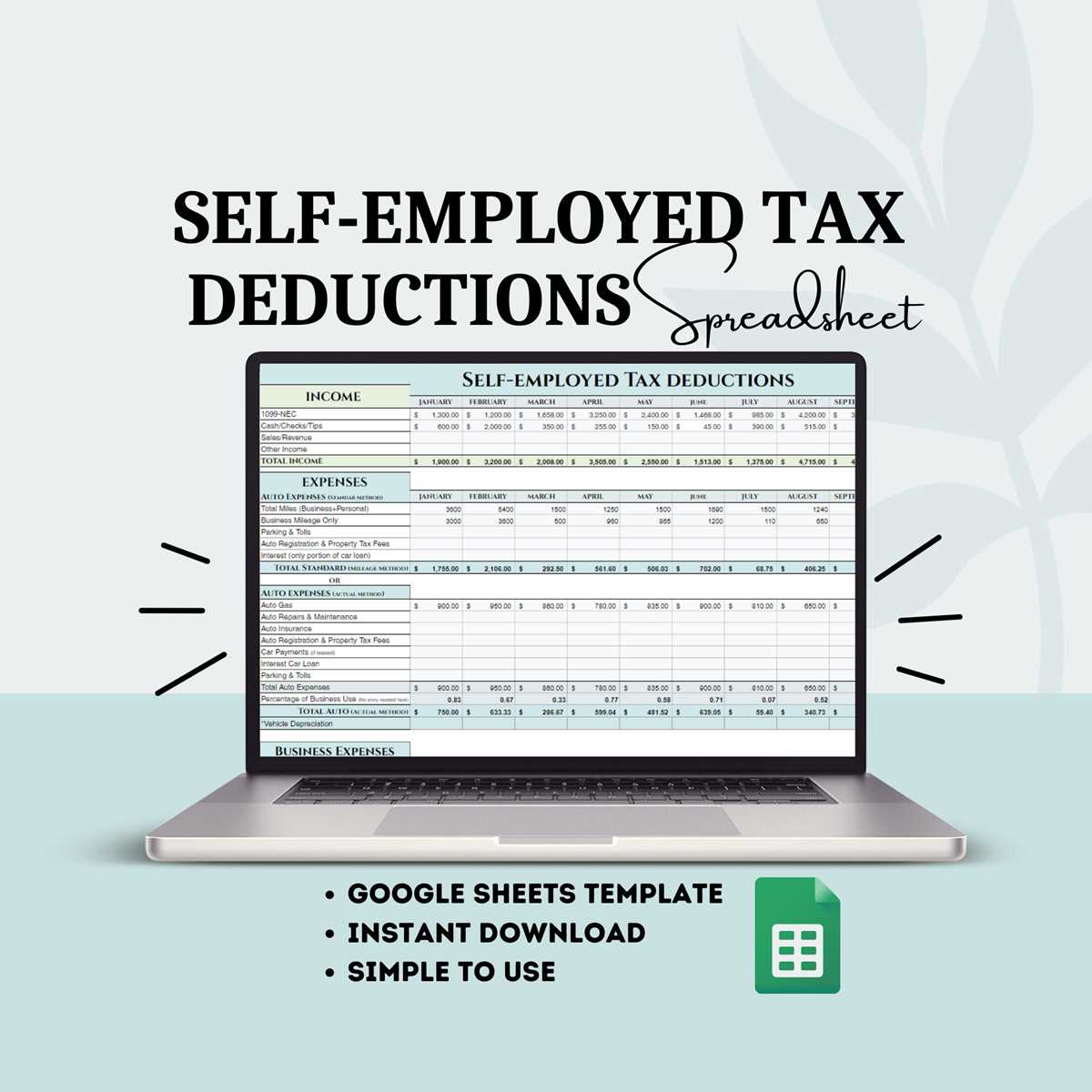 enact self employed worksheet