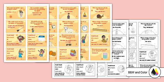 end of school worksheets