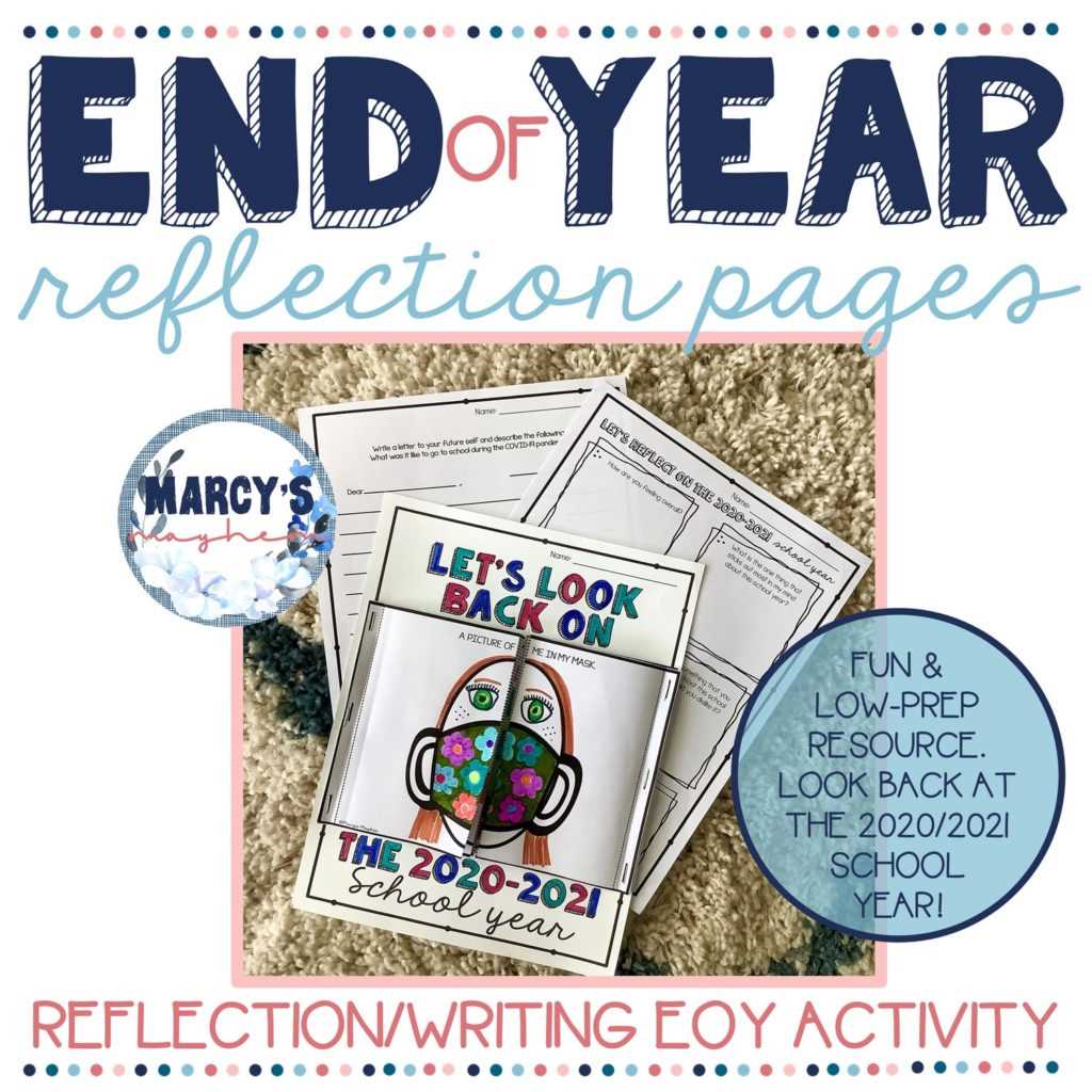 end of the school year reflection worksheet