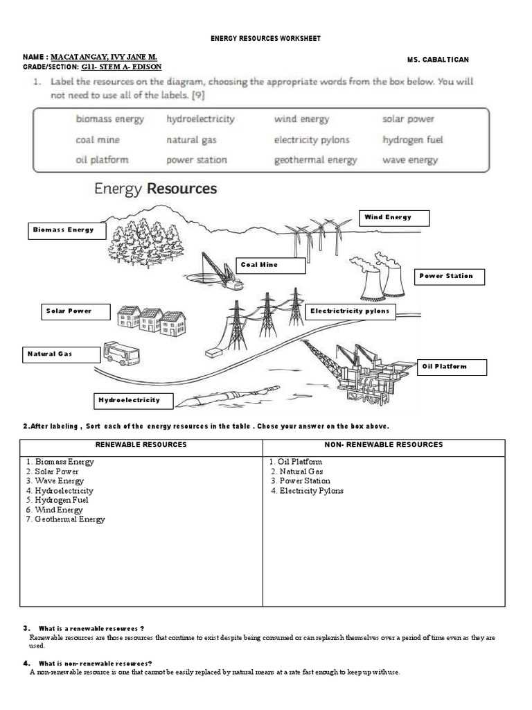 energy sources note taking worksheet