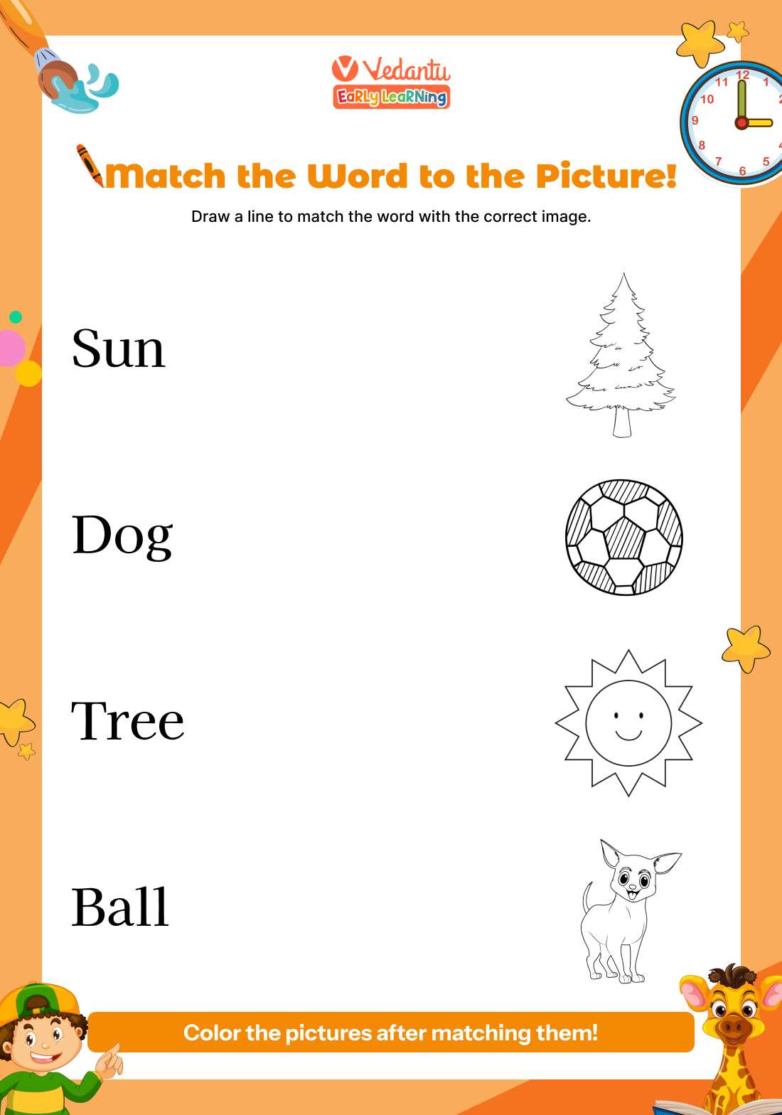 english worksheet for ukg class