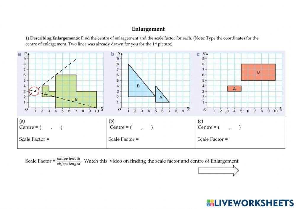 enlargement of shapes worksheet