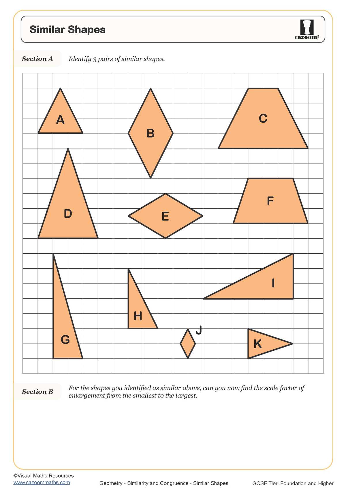 enlarging shapes worksheet