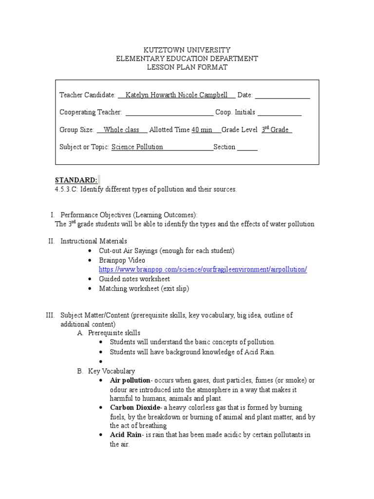 environmental science air pollution worksheet