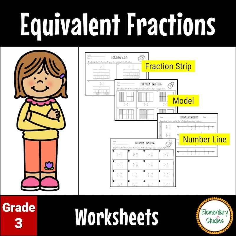 equivalent fractions number line worksheet