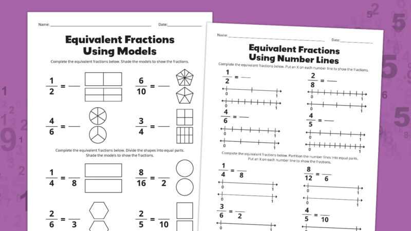 equivalent fractions worksheet