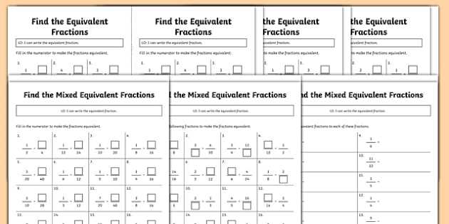 equivalent fractions worksheet grade 6