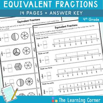 equivalent fractions worksheets 4th grade
