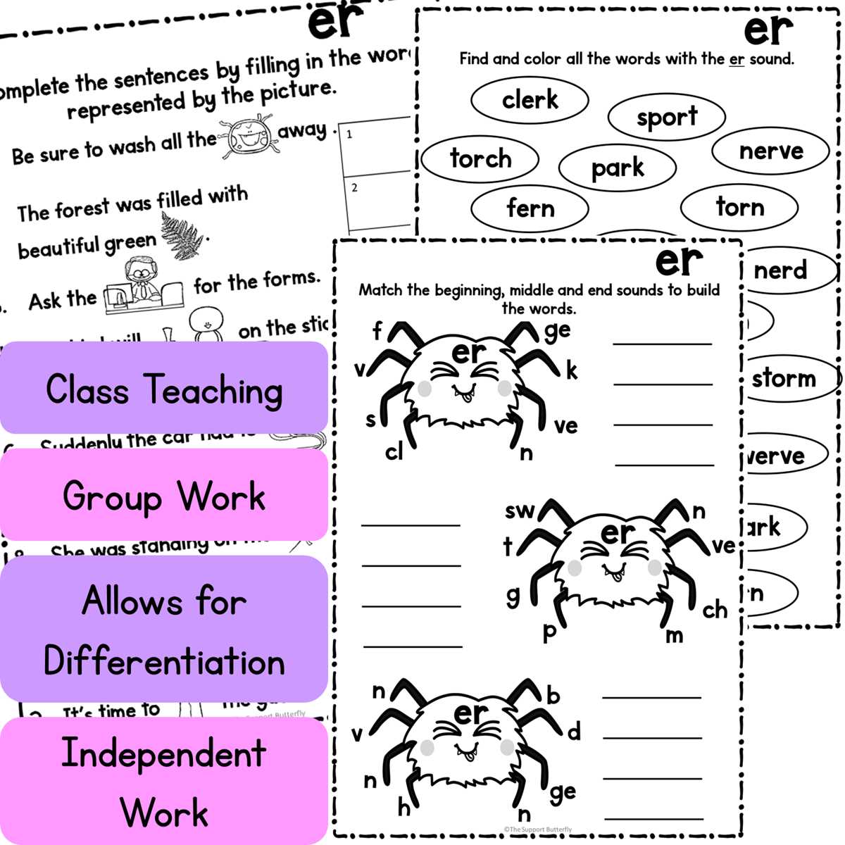 er worksheets for first grade