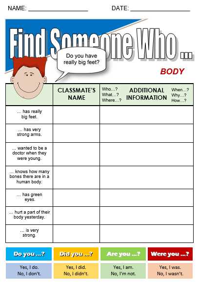 esl human body worksheets