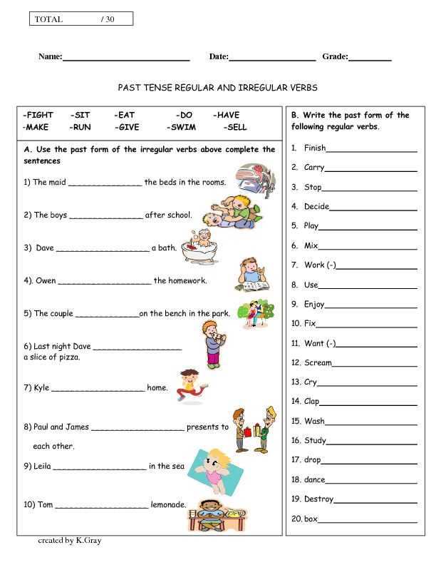 esl irregular past tense worksheets