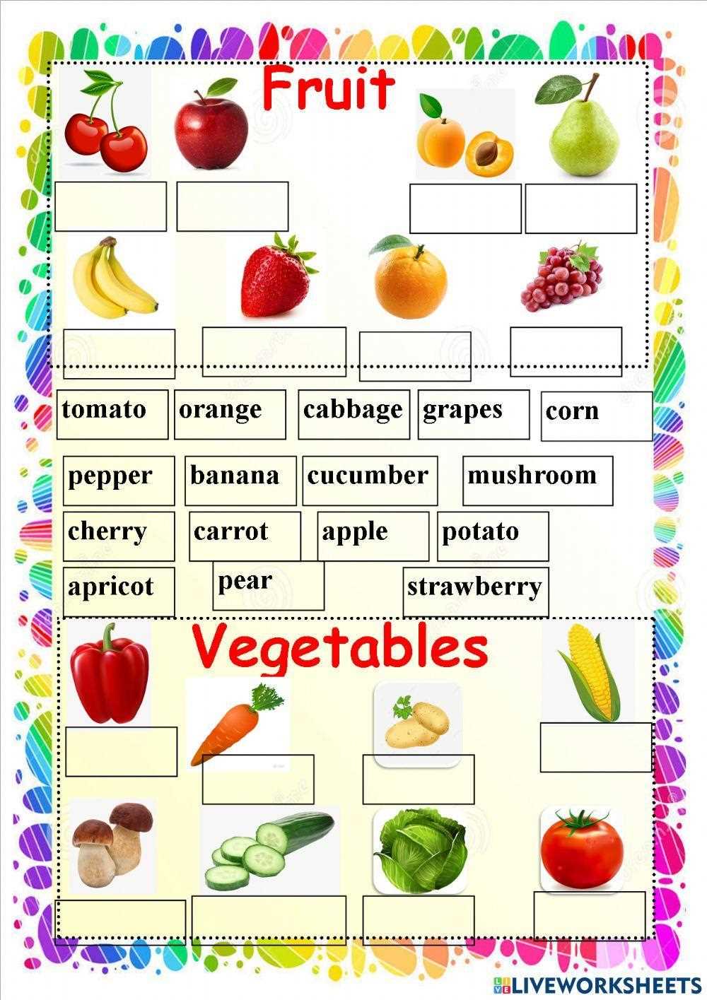 esl vegetables worksheet