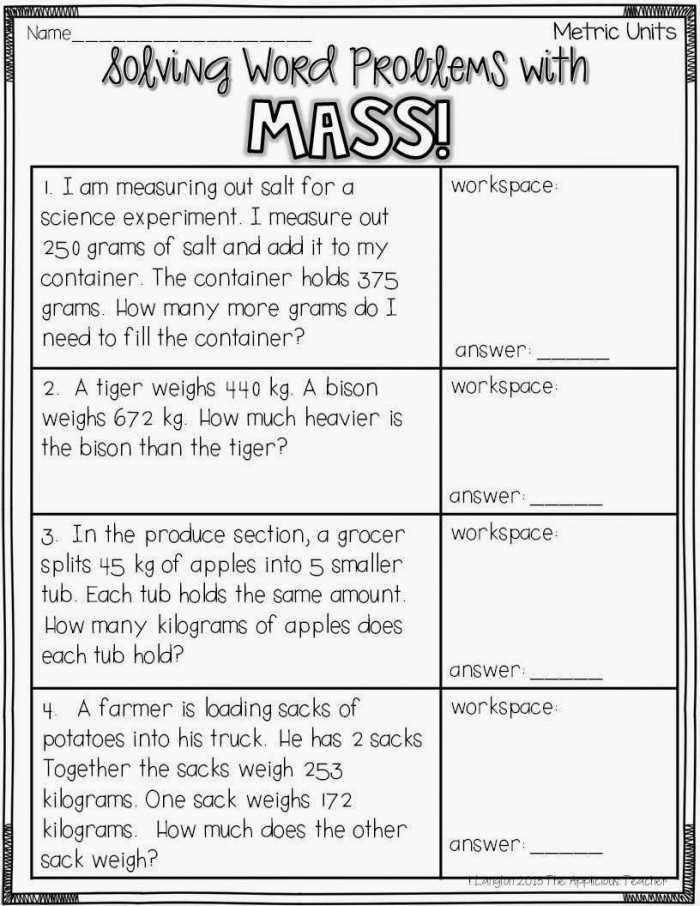 estimate and measure mass worksheet