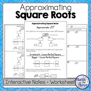 estimating non perfect squares worksheet