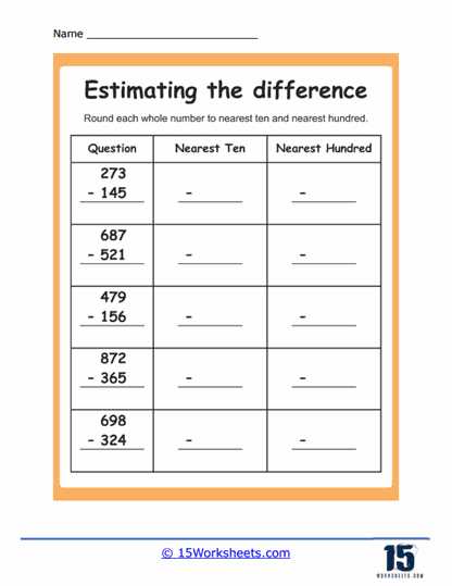 estimating sums worksheets