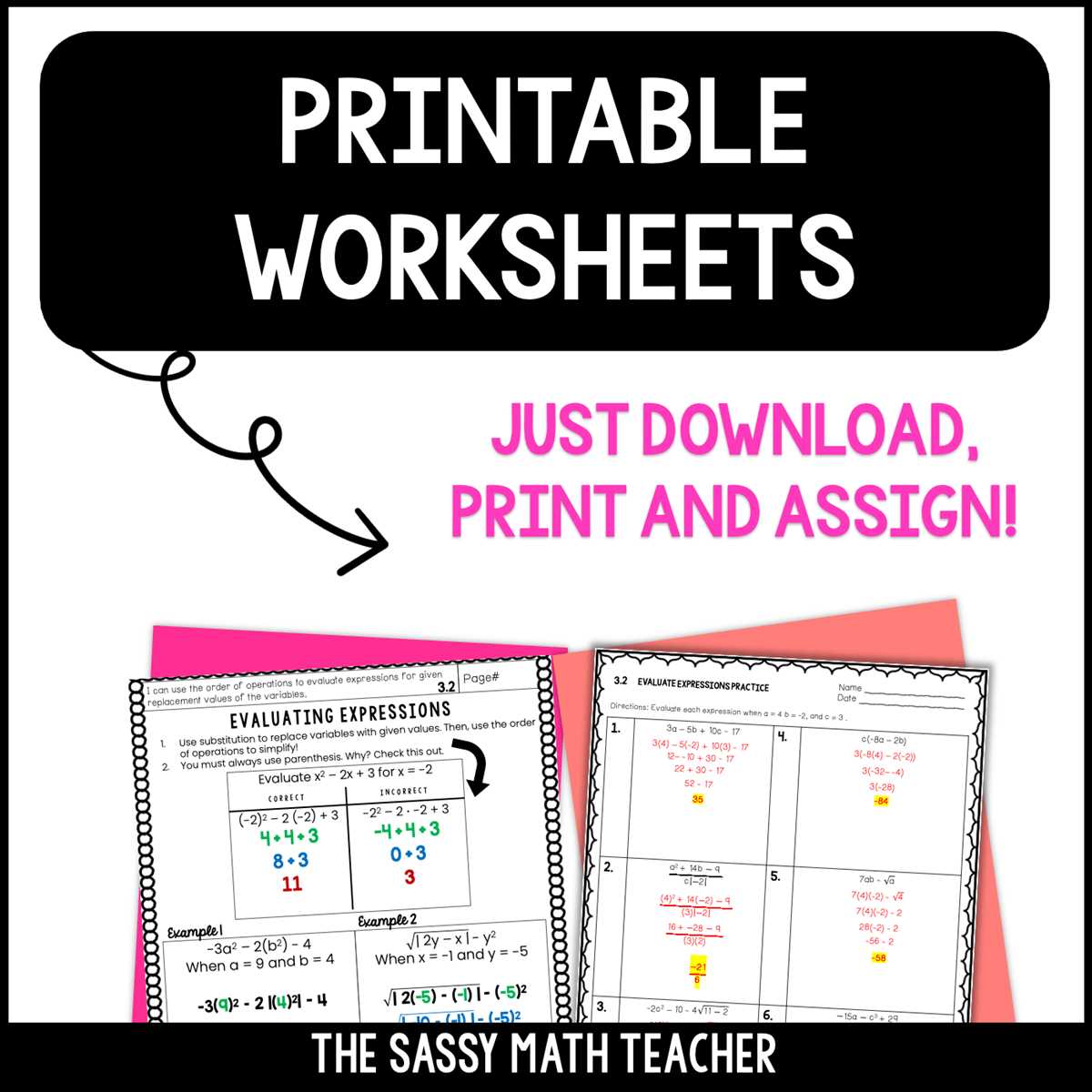 evaluate algebraic expressions using substitution worksheet evaluate algebraic expressions using substitution worksheet