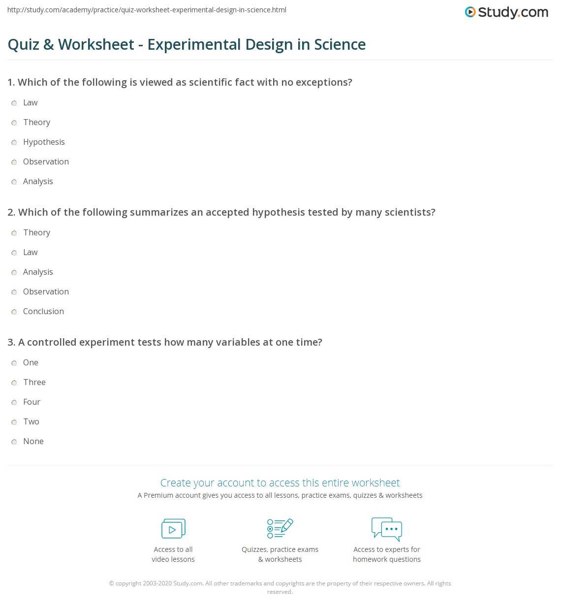 evaluating experimental design worksheet evaluating experimental design worksheet