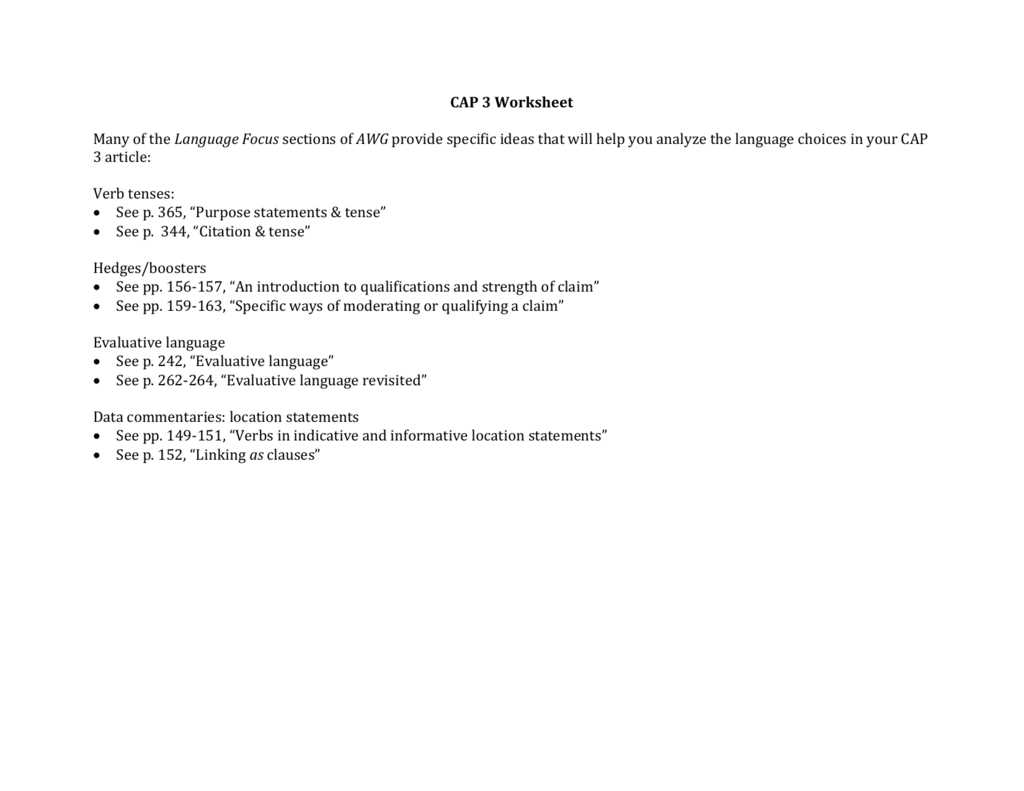 evaluative language worksheet