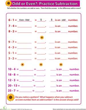 even odd worksheet