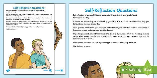 exam reflection worksheet