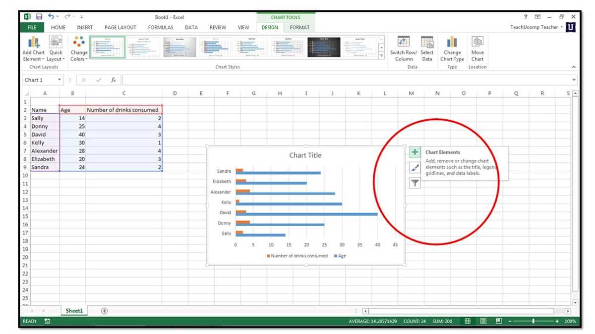 excel chart worksheet