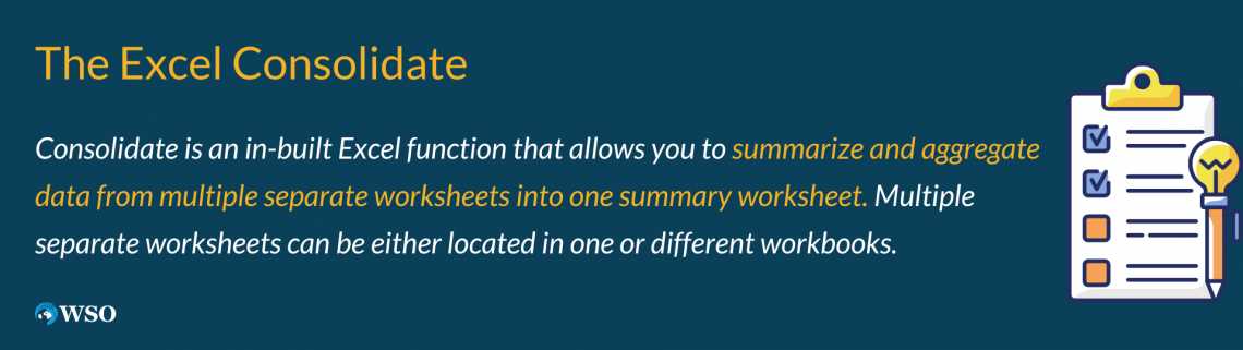 excel consolidate worksheets into one