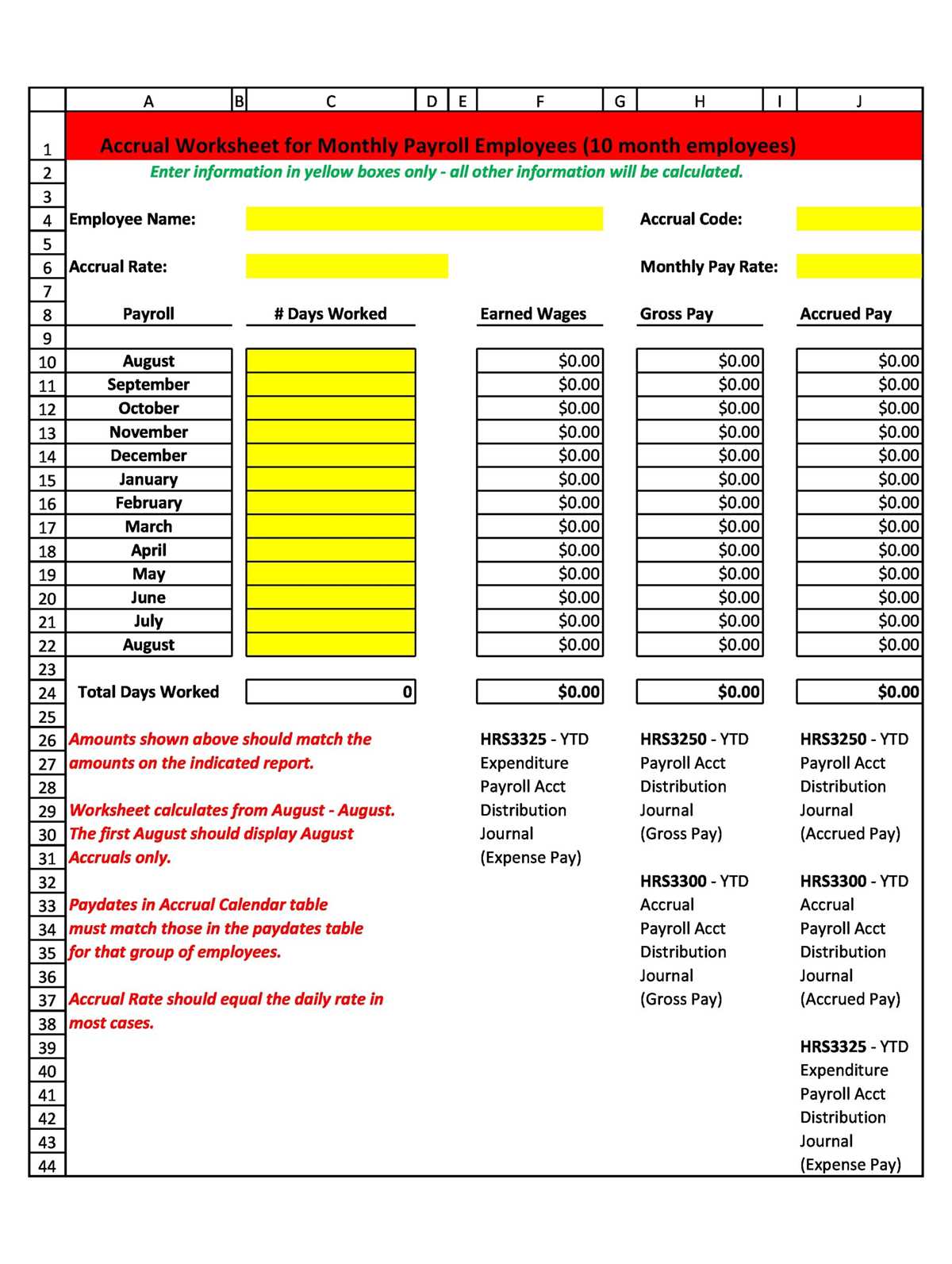 excel payroll worksheet