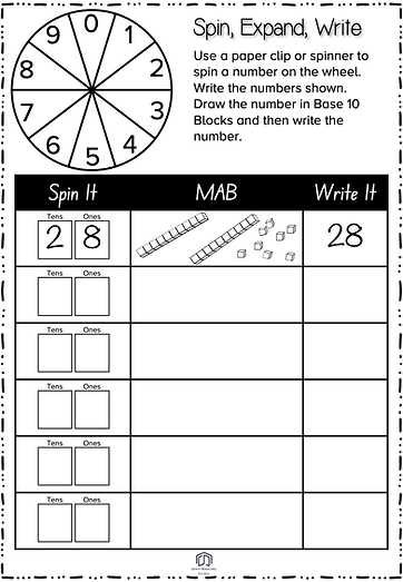 expand the number worksheet