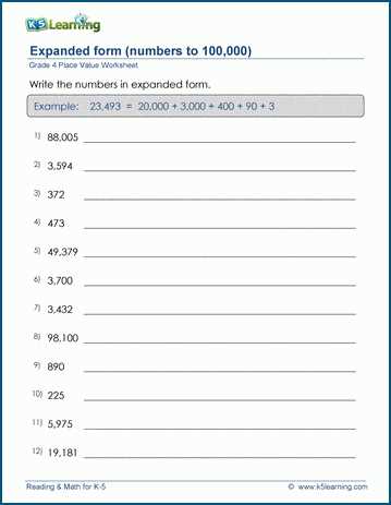 expanded and exponential form worksheet