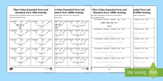 expanded and short form worksheets