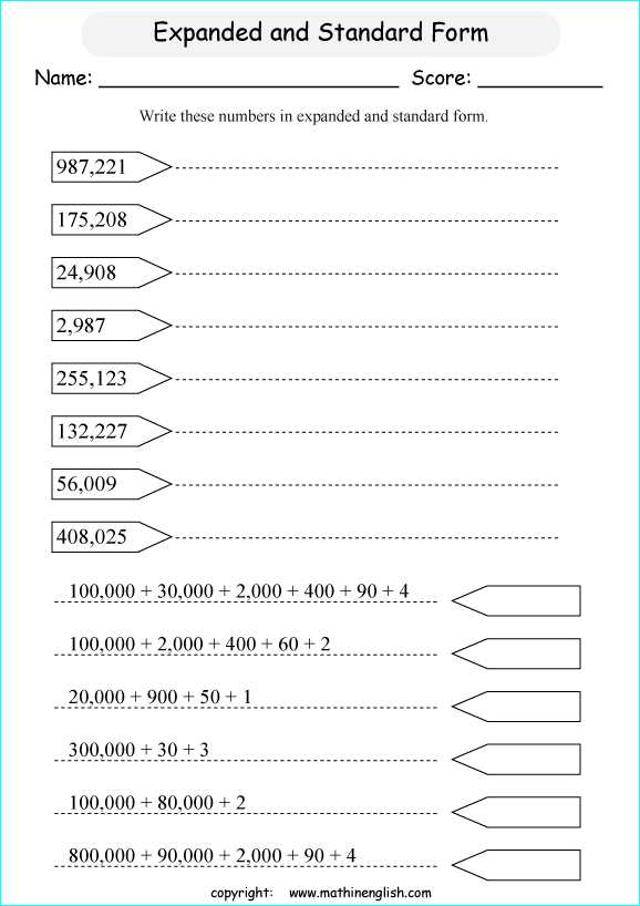 expanded math worksheets