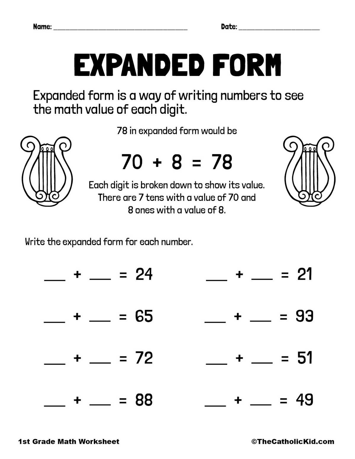 expanded numbers worksheet