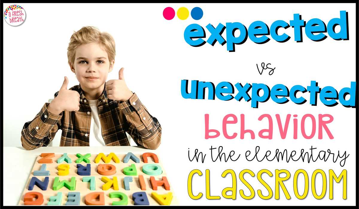 expected vs unexpected behaviors worksheet