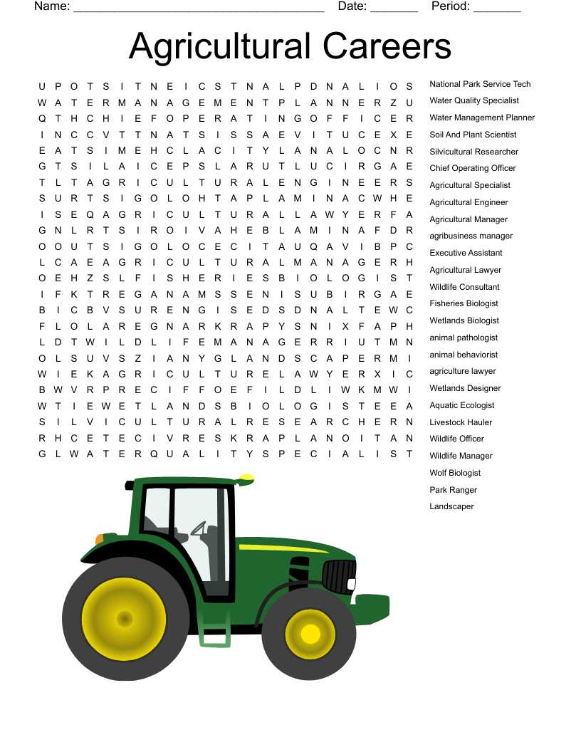 exploring careers agriculture food and natural resources worksheet