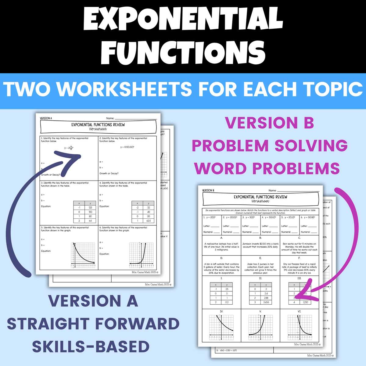 exponential functions algebra 2 worksheet