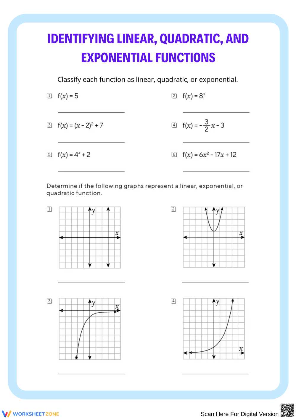 exponential functions graphing worksheet