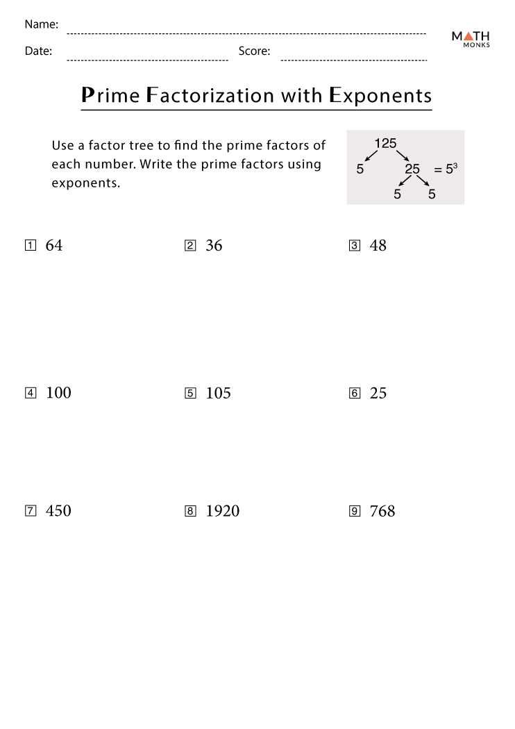 exponents 6th grade worksheet