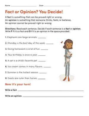 fact and opinion comprehension worksheets