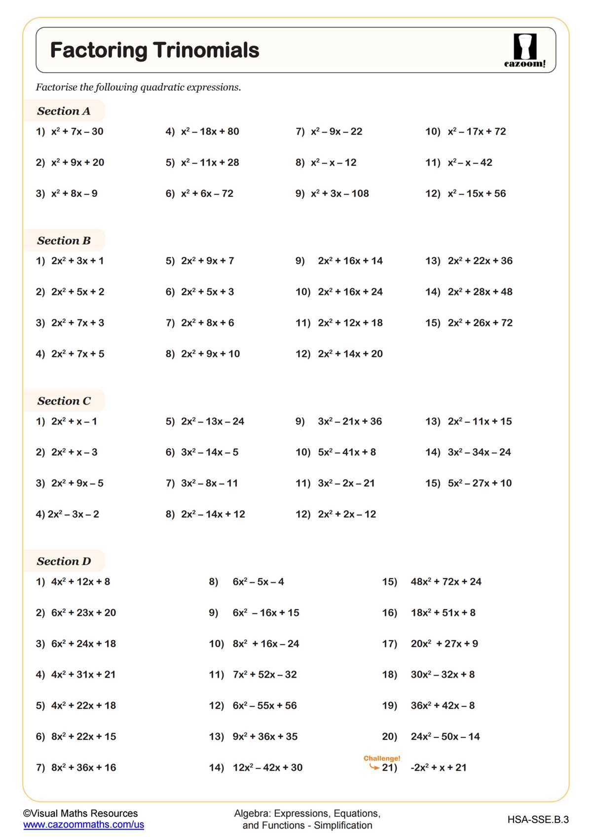 factoring area model worksheet