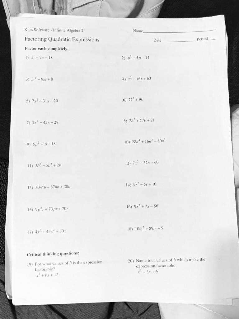 factoring gcf worksheet algebra 1 kuta software