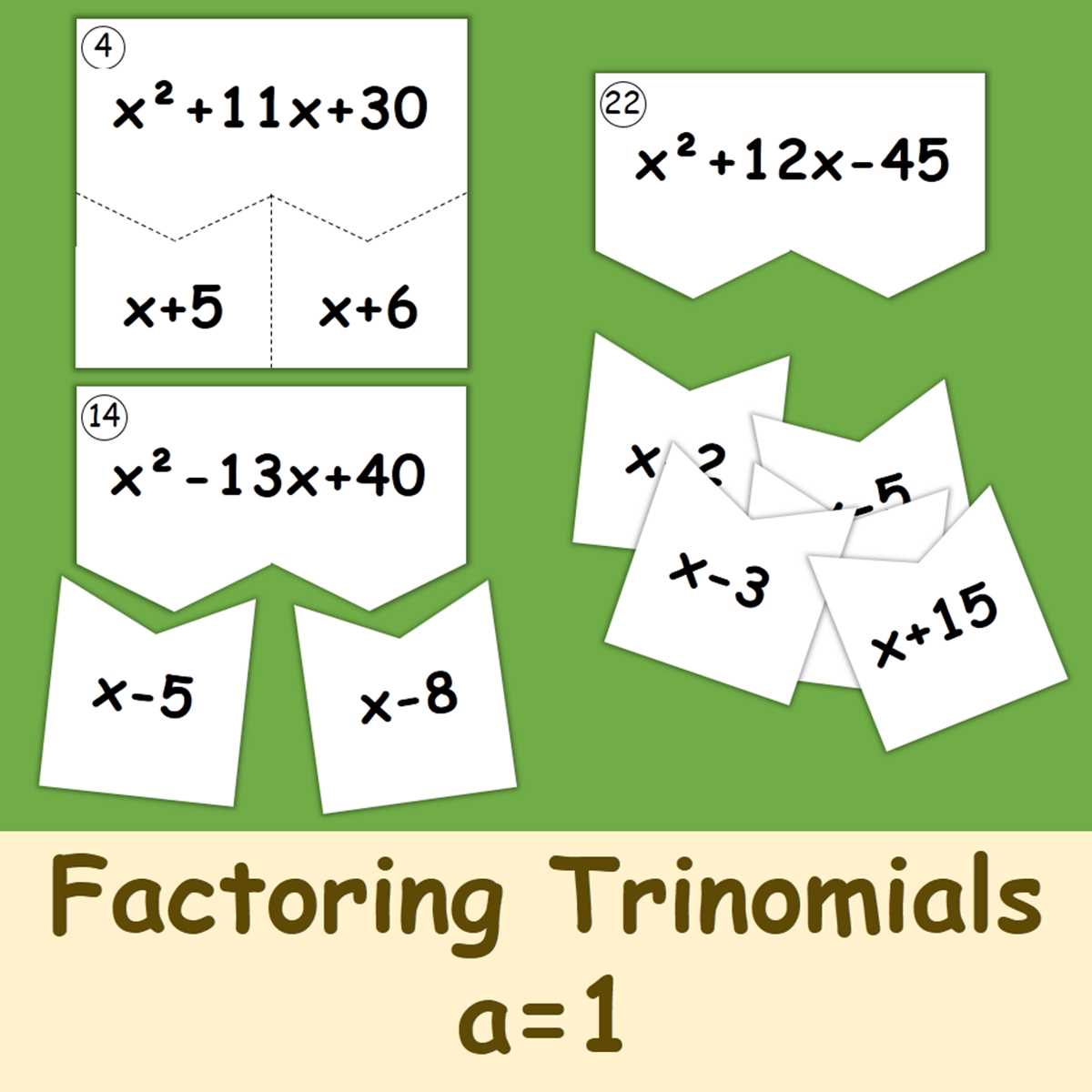 factoring trinomials box method worksheet