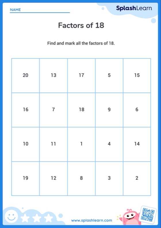 factors and multiples practice worksheet
