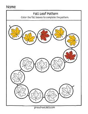 fall pattern worksheets