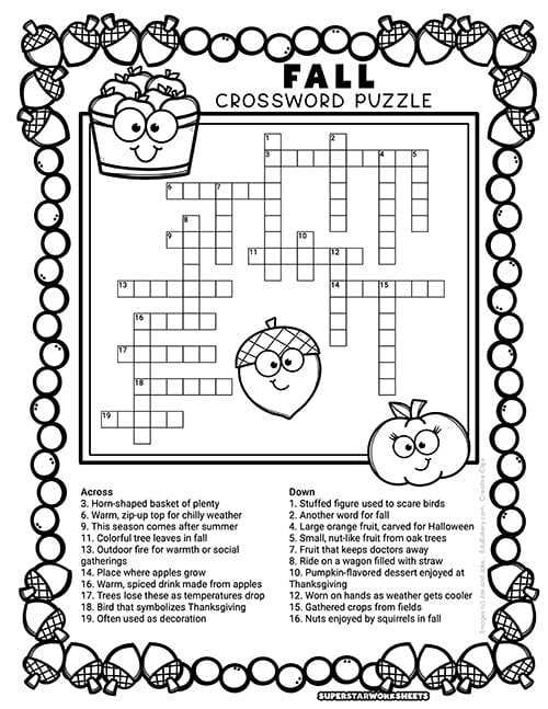 fall season worksheets kindergarten