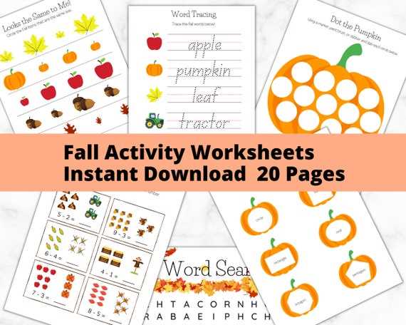 fall themed preschool worksheets