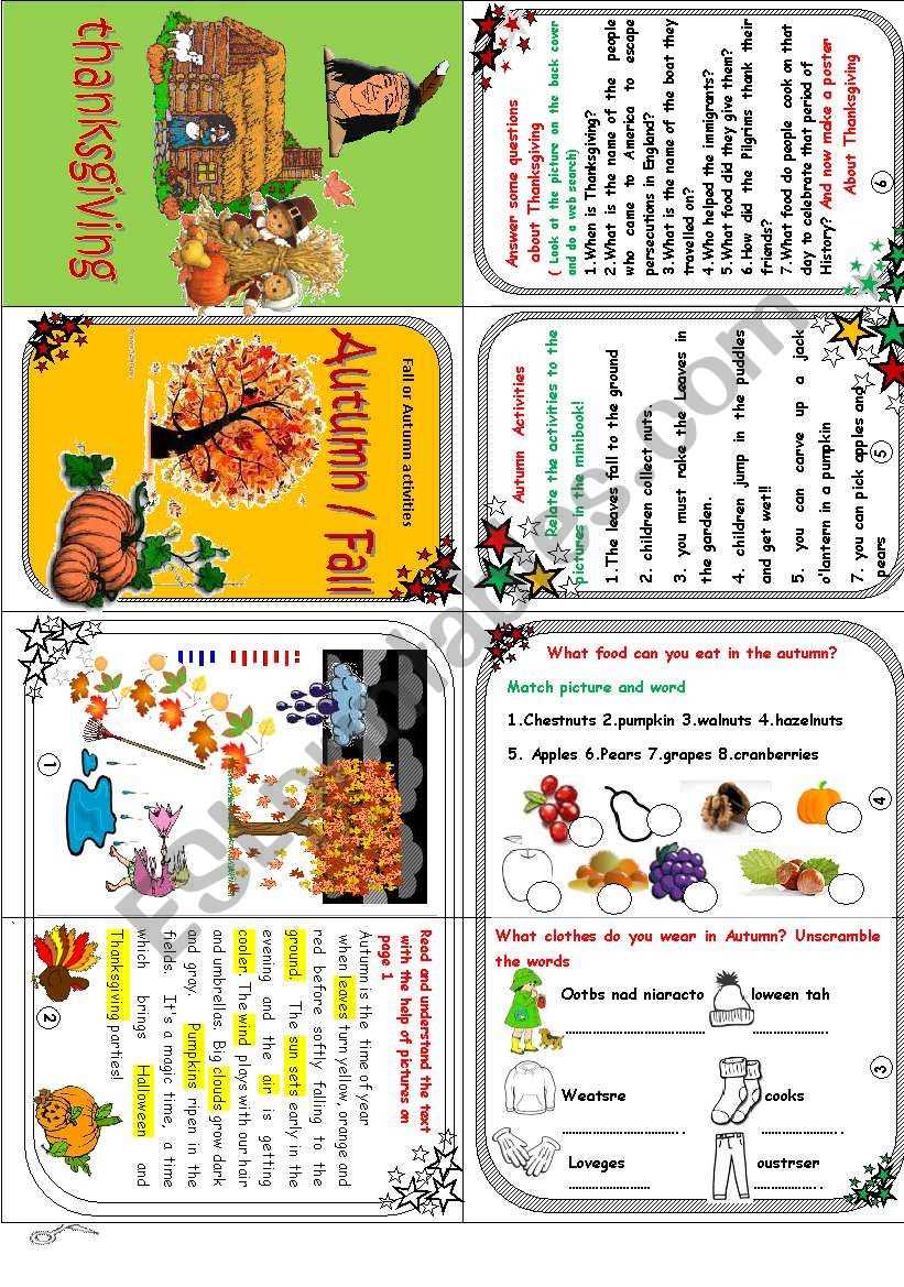 fall vocabulary worksheets