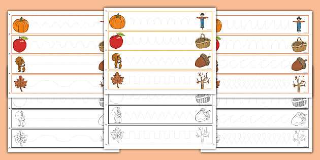 fall word tracing worksheets