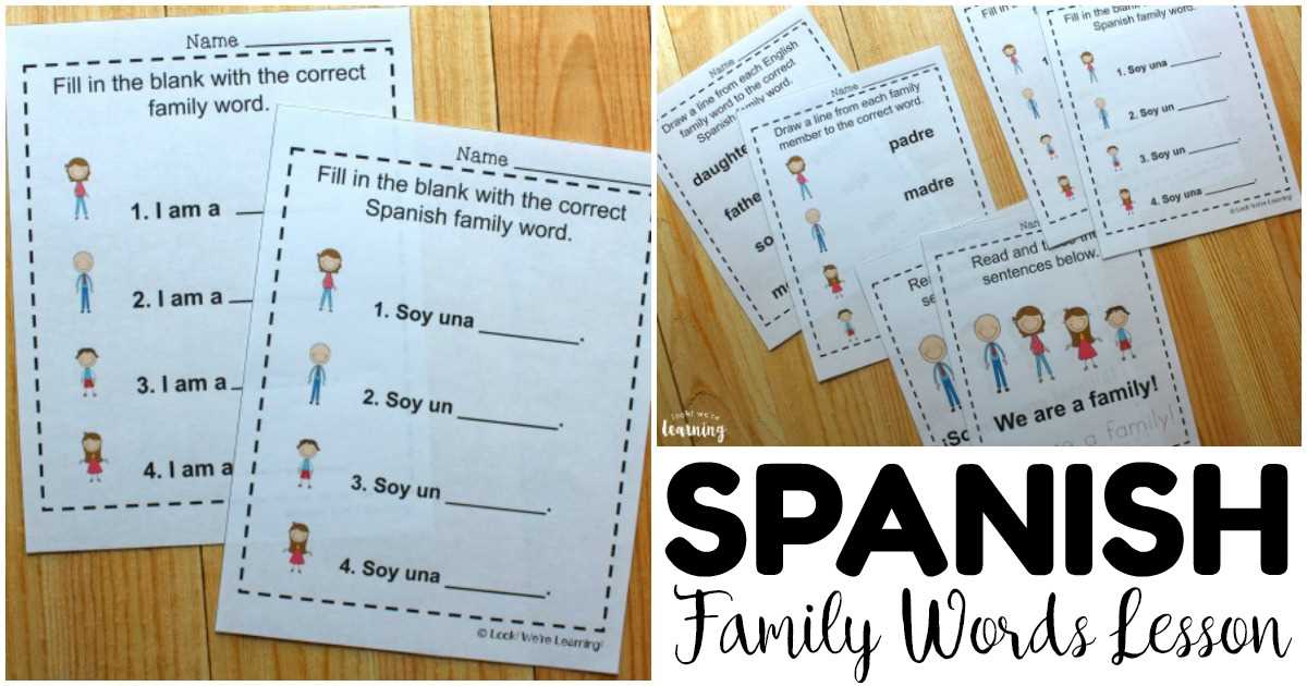 family in spanish worksheet