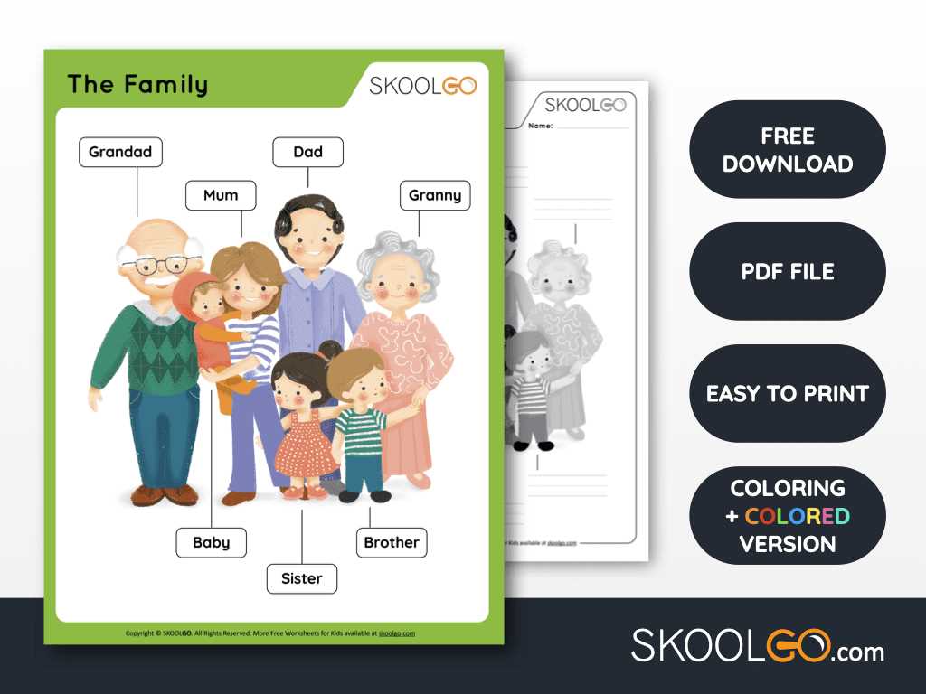 family worksheet coloring